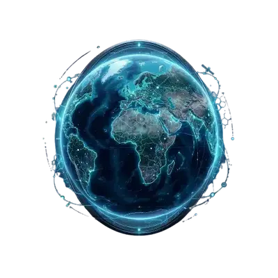 3D Oval Globe Centerpiece